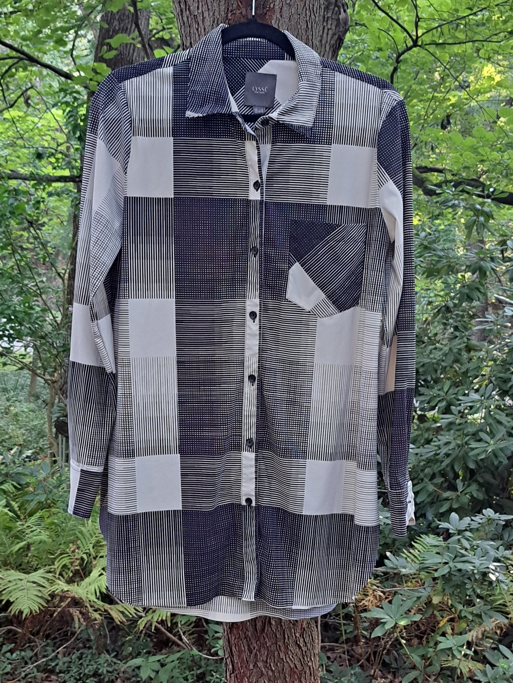 Lysse Black & White Checked Button-Down Shirt